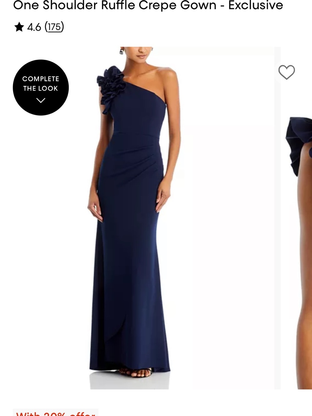 Aqua Brand One-Shoulder bow Gown - Navy